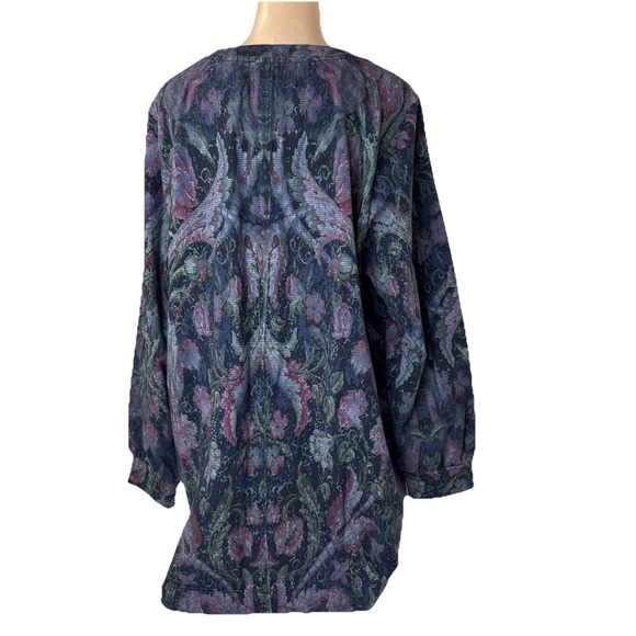 Soft Surroundings Womens Tunic Top Size 1X Dark Floral has pockets long sleeve - Picture 7 of 11